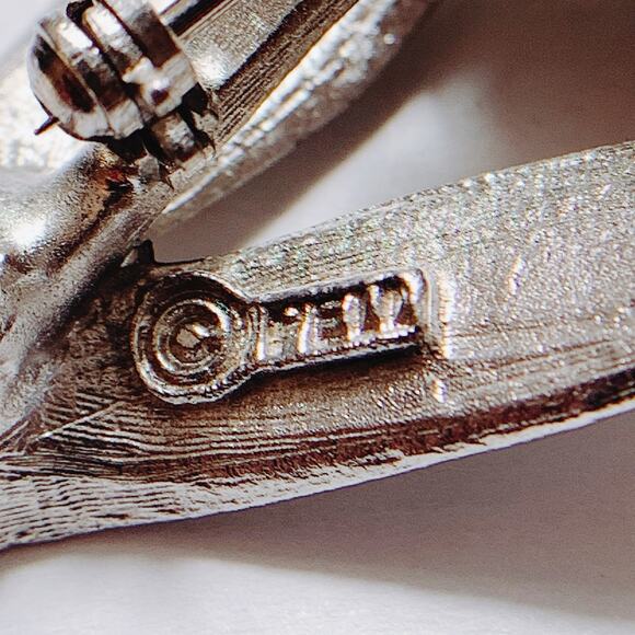 Vintage Signed Pell Brooch Lot Of 3 Mid Century Silver Tone Leaf Pin Jewelry - Picture 8 of 13